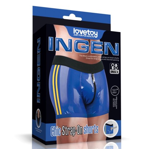 Eleganckie szorty strap-on w kolorze niebieskim (pas 36-39 cali)