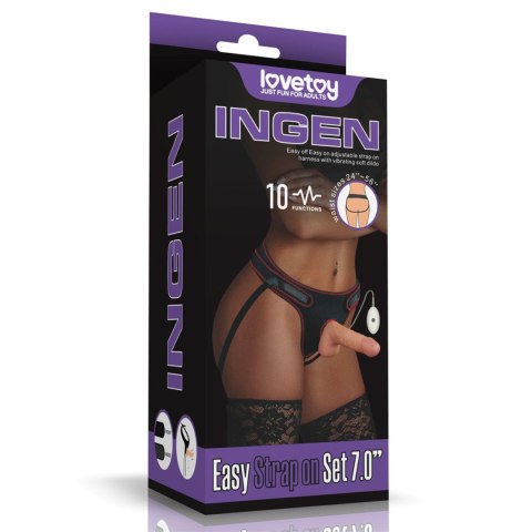 Elegancki wibrujący zestaw strapon 'Easy' 7.0''