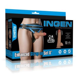 Luksusowy Wibrujący Zestaw Strap-On 20 cm (XS/S/M)