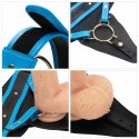 Luksusowy zestaw strap-on z realistycznym wibratorem 9.5'' L/XL/2XL