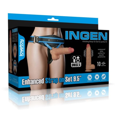 Wibrujący Zestaw Strap-On Premium z Dildo Realistycznym 24 cm (XS/S/M)
