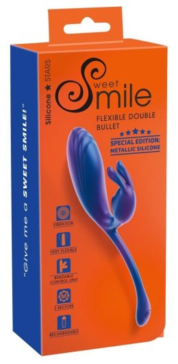 Wibrator Króliczek Smile Metallic Flexible Double: Podwójna Stymulacja i Luksusowy Blask