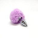 Metalowy plug analny Fluffy Twist S – różowy