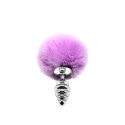 Metalowy plug analny Fluffy Twist S – różowy
