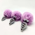 Metalowy plug analny Fluffy Twist S – różowy