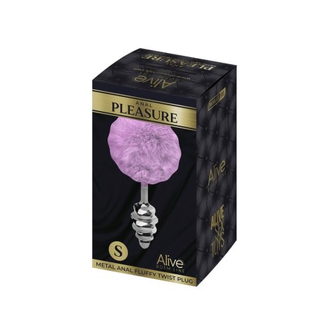 Metalowy plug analny Fluffy Twist S – różowy