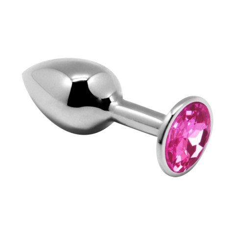 Elegancki Metalowy Korek Analny L z Różowym Kryształem