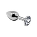 Elegancki Metalowy Korek Analny M z Kryształem