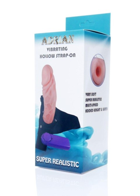 Strap-on Adrian z Wibracjami – Pusty w Środku, Realistyczny