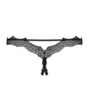 Bravelle - Czarne stringi z otwartym krokiem S/M
