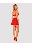 Zmysłowa Babydoll Luvae z Fiszbinami i Stringami, Czerwień S/M