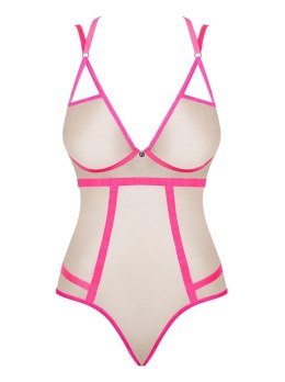 Eleganckie Body Nudelia w Odcieniu Neonowego Różu S/M