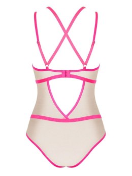 Eleganckie Body Nudelia w Odcieniu Neonowego Różu S/M