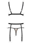 Ekskluzywny Komplet Bielizny Nudelia – Biustonosz, Stringi, Pas do Pończoch L/XL