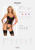 Elegancki Gorset Sharlotte z Koronkowymi Stringami - Czarny S/M