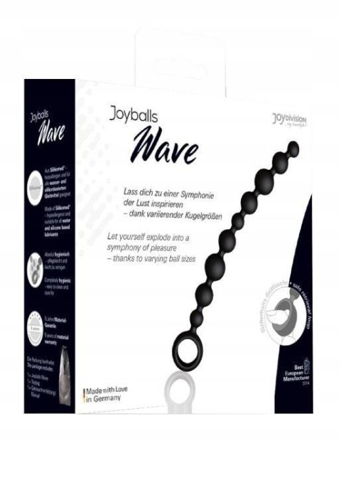 Kulki analne Joyballs Wave – Długie, Czarne
