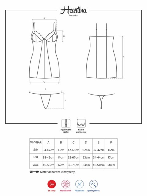 Heartina – Zmysłowy komplet: Koszulka i stringi L/XL