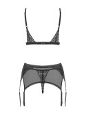 Komplet bielizny Shibu – zmysłowy zestaw 3-częściowy, czarny S/M
