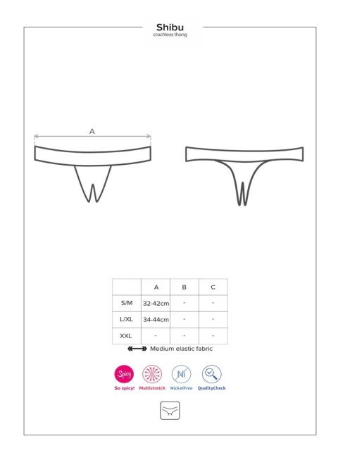 Stringi otwarte Shibu, czarne (L/XL)