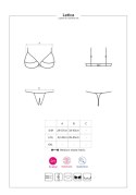 Erotyczny komplet bielizny Letica – otwarty biustonosz i stringi, czarny (S/M)