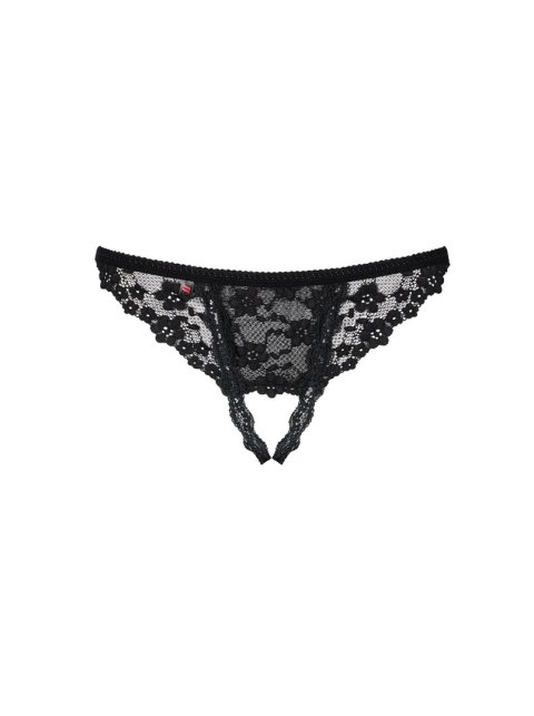 Stringi Letica – Otwarte koronkowe, czarne L/XL