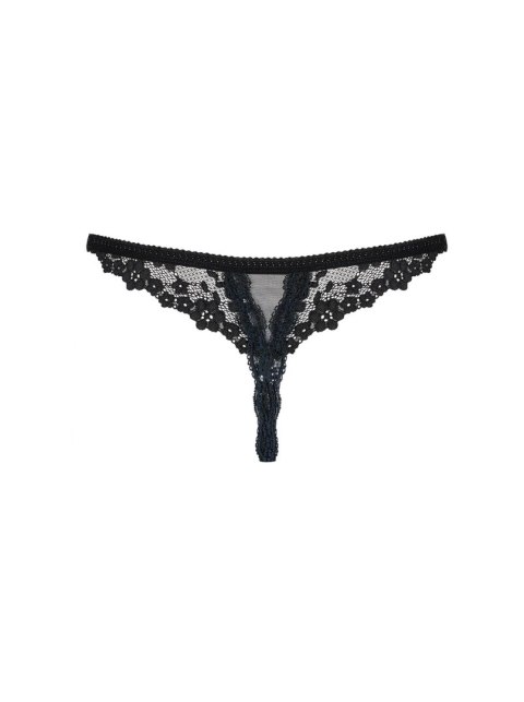 Stringi Letica – Otwarte koronkowe, czarne L/XL