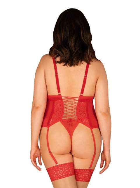 Blossmina: Zmysłowy Czerwony Gorset i Stringi 6XL/7XL