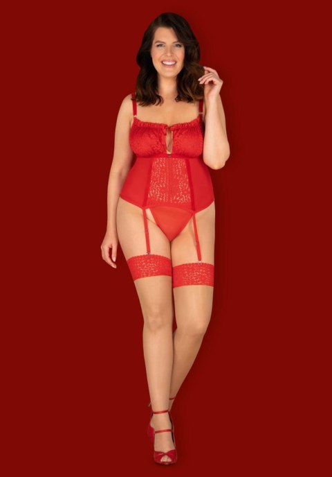 Blossmina: Zmysłowy Czerwony Gorset i Stringi 6XL/7XL