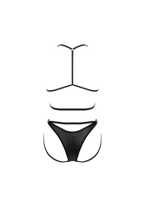 Zmysłowy komplet dwuczęściowy Cobra Nive, czarny L/XL