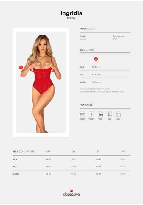 Zmysłowe body otwarte Ingridia XL/2XL