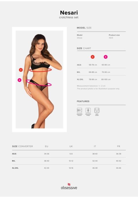 Ekskluzywny komplet Nesari – dwuczęściowy, otwarty (rozmiar XL/2XL)