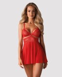 Czerwony Komplet Babydoll i Stringi XXL