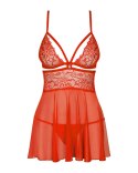 Czerwony Komplet Babydoll i Stringi XXL