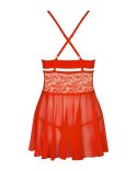 Czerwony Komplet Babydoll i Stringi XXL