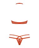 Zmysłowy dwuczęściowy komplet bielizny 838-SET-3, czerwony S/M