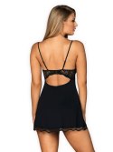 Luvae: Zmysłowy Komplet Babydoll i Stringi – Czarny L/XL