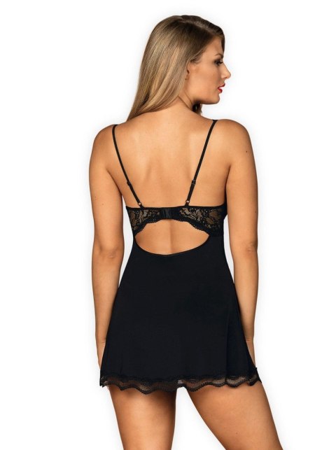 Luvae: Zmysłowy Komplet Babydoll i Stringi – Czarny L/XL