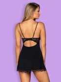 Luvae: Zmysłowy Komplet Babydoll i Stringi – Czarny L/XL