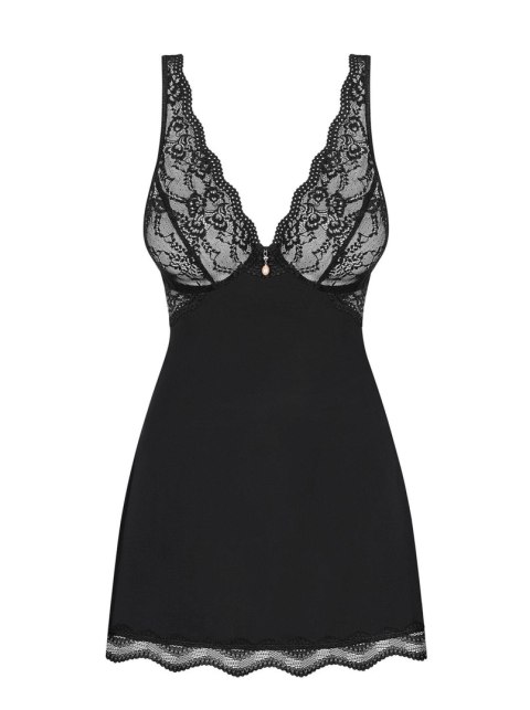 Luvae: Zmysłowy Komplet Babydoll i Stringi – Czarny L/XL