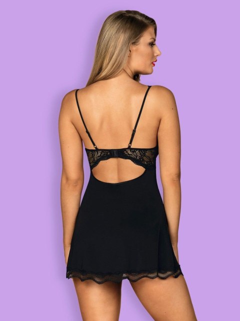 Zmysłowy Komplet Luvae: Babydoll i Stringi – Czarny S/M