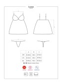 Elegancka babydoll Luvae ze stringami – czarna, rozmiar XXL