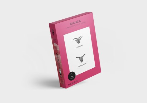Bianca: Elegancki dwupak otwartych stringów (L/XL)