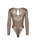 Soranna – Zmysłowe Body z Długim Rękawem i Złotym Połyskiem S/M