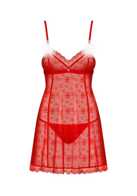 Świąteczny Babydoll i Stringi Claussica – Czerwony XL/2XL