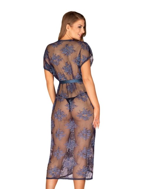 Peniuar Flowlace niebieski S/M